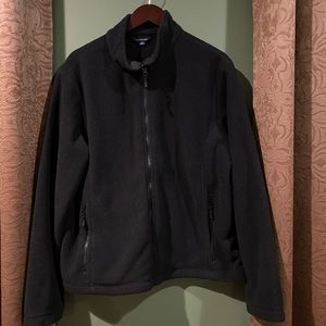 Mens Lands End Black Fleece Coat Jacket